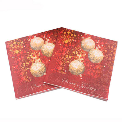 20db/tétel Új stílusú kreatív nyomtatott Aranyos karácsonyi papírszalvéták boldog karácsonyi partihoz dekoráció és kellékek