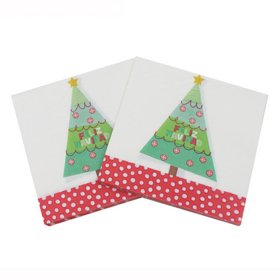 20db/tétel Új stílusú kreatív nyomtatott Aranyos karácsonyi papírszalvéták boldog karácsonyi partihoz dekoráció és kellékek