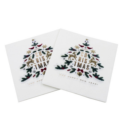 20db/tétel Új stílusú kreatív nyomtatott Aranyos karácsonyi papírszalvéták boldog karácsonyi partihoz dekoráció és kellékek