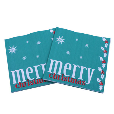 20db/tétel Új stílusú kreatív nyomtatott Aranyos karácsonyi papírszalvéták boldog karácsonyi partihoz dekoráció és kellékek