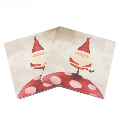 20db/tétel Új stílusú kreatív nyomtatott Aranyos karácsonyi papírszalvéták boldog karácsonyi partihoz dekoráció és kellékek