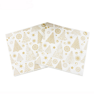 20db/tétel Új stílusú kreatív nyomtatott Aranyos karácsonyi papírszalvéták boldog karácsonyi partihoz dekoráció és kellékek