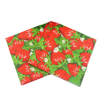 20 τμχ/ παρτίδα Νέο στυλ Lovely Strawberry καρπούζι Χαριτωμένα φρούτα χαρτοπετσέτες για διακόσμηση και προμήθειες πάρτι γενεθλίων