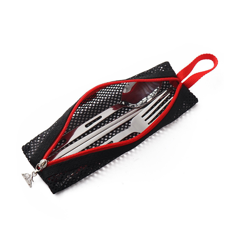 Āra galda piederumu komplekts Kempinga Ceļojumu Pārnēsājams Viena cilvēka galda piederumu komplekts Nerūsējošā tērauda Irbulīši karotes dakša