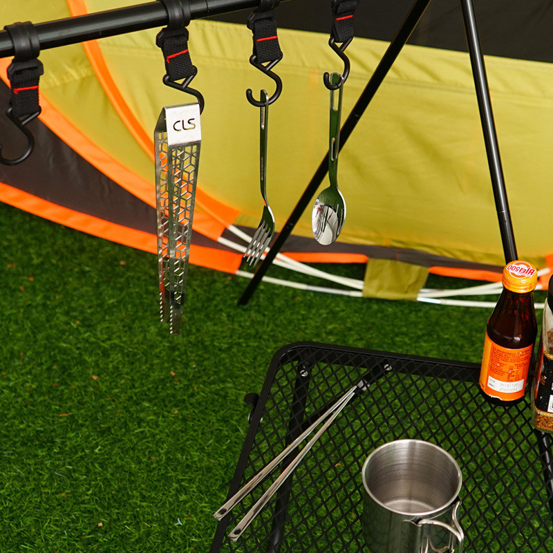 Āra galda piederumu komplekts Kempinga Ceļojumu Pārnēsājams Viena cilvēka galda piederumu komplekts Nerūsējošā tērauda Irbulīši karotes dakša