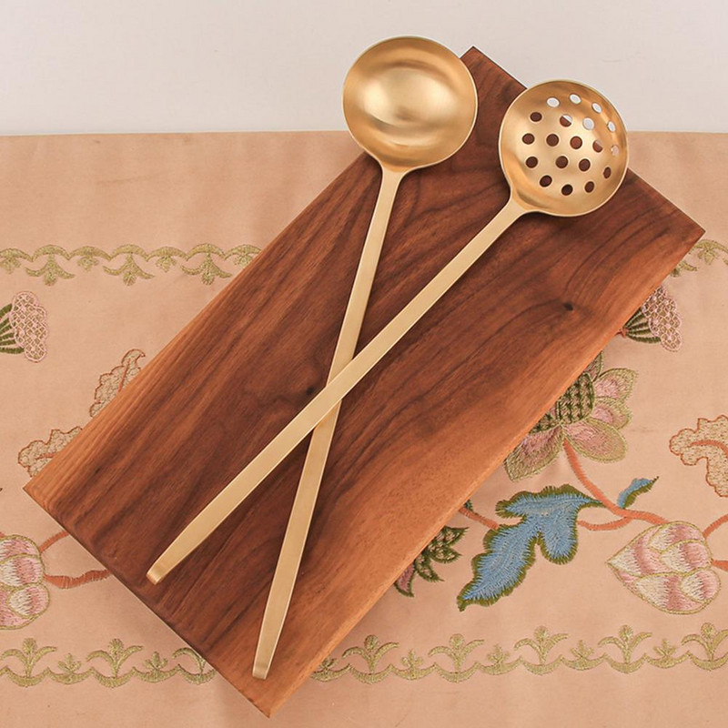 Noderīga skimmera karote bez smaržas 2 stilu caurduris karote Ergonomisks rokturis, zupa ar rievām karote