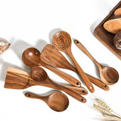 Κουτάλι Αντικολλητικό Teakwood Ξύλινη Σπάτουλα Κουτάλι Οικιακά Σκεύη Κουζίνας Κουζινικά Εργαλεία Κουζίνας