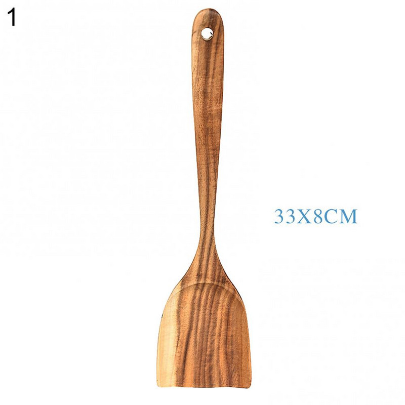 Karote Nepiedegoša tīkkoka koka lāpstiņa Karote Mājsaimniecības virtuves piederumi Virtuves piederumi Virtuves instrumenti