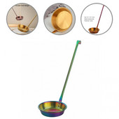 Nerūsējošā tērauda karote pārtikas gatavošanas kauss ar garu rokturi Pretpiedeguma iedomātā, nepiedegošā nerūsējošā tērauda zupas kauss