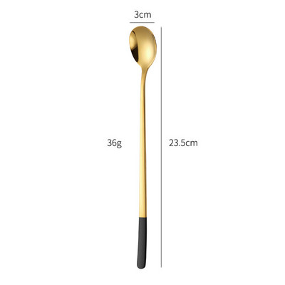 304 Nerūsējošā tērauda karote ar garu rokturi korejiešu stila daudzfunkcionālas maisīšanas karotes Vērtīgas ledus karotes virtuves piederumu sīkrīki