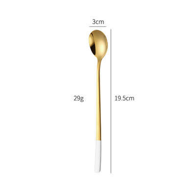 304 Nerūsējošā tērauda karote ar garu rokturi korejiešu stila daudzfunkcionālas maisīšanas karotes Vērtīgas ledus karotes virtuves piederumu sīkrīki