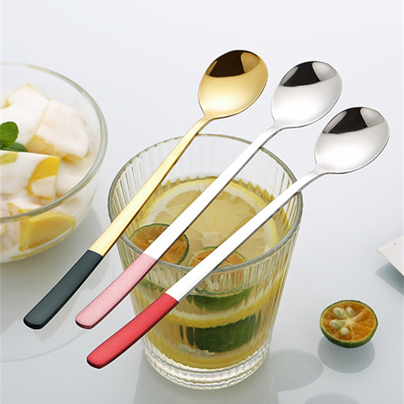 304 Nerūsējošā tērauda karote ar garu rokturi korejiešu stila daudzfunkcionālas maisīšanas karotes Vērtīgas ledus karotes virtuves piederumu sīkrīki