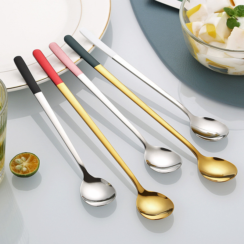 304 Nerūsējošā tērauda karote ar garu rokturi korejiešu stila daudzfunkcionālas maisīšanas karotes Vērtīgas ledus karotes virtuves piederumu sīkrīki