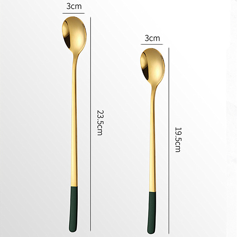 304 Nerūsējošā tērauda karote ar garu rokturi korejiešu stila daudzfunkcionālas maisīšanas karotes Vērtīgas ledus karotes virtuves piederumu sīkrīki