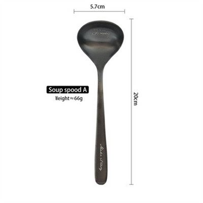 1 gab. Nerūsējošā tērauda karote Daudzfunkcionāla ziemeļvalstu stila zupa ar gariem rokturiem Rīsu caurduris siltumizolācijas virtuves piederumi