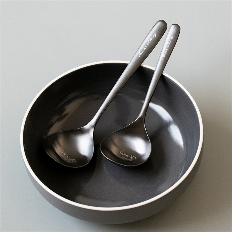 1 gab. Nerūsējošā tērauda karote Daudzfunkcionāla ziemeļvalstu stila zupa ar gariem rokturiem Rīsu caurduris siltumizolācijas virtuves piederumi