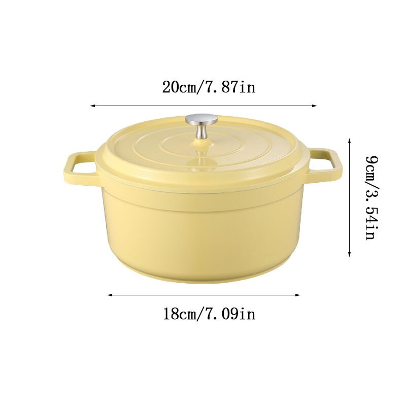 Acasă Oală de tocană binaurală Caserolă de supă Oală emailată din aluminiu turnat sub presiune Oală cu inducție Vase speciale de bucătărie