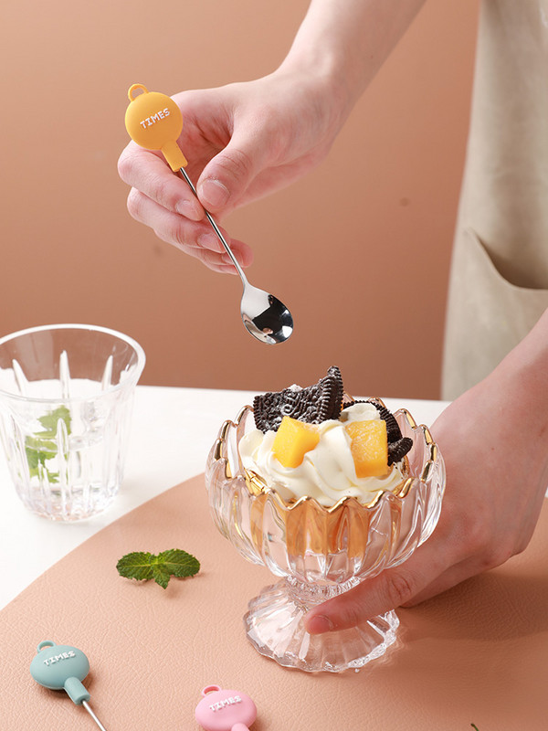 Ins Populāra karote saldējuma desertiem augstas kvalitātes 304 nerūsējošais tērauds materiāls 5 krāsas Mājas kafejnīca kafejnīca augļu karotes