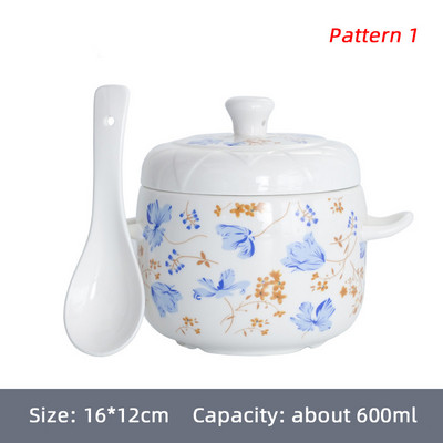 Mazs keramikas sautēšanas katls ar vāku Tvaika zupas bļoda tvaicēšanas kauss mājas virtuvei Olu olu krēms Ārstniecības augi Putnu ligzdas toniks