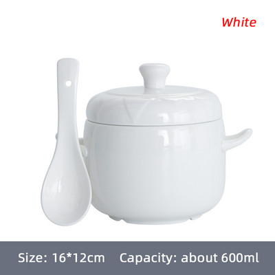 Mazs keramikas sautēšanas katls ar vāku Tvaika zupas bļoda tvaicēšanas kauss mājas virtuvei Olu olu krēms Ārstniecības augi Putnu ligzdas toniks