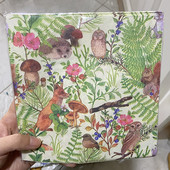 20gab/komplekts Vienreizējās lietošanas salvete Krāsaina dzīvnieku apdrukāta salvete ar ziedu audumiem kāzu dzimšanas dienas galda piederumi pasākuma ballīšu dekorēšanai