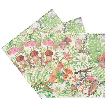 20 τμχ/Σετ Πετσέτα μιας χρήσης Πολύχρωμη χαρτοπετσέτα με εμπριμέ ζωάκι Floral Tissue Γαμήλια σερβίτσιο γενεθλίων για διακόσμηση πάρτι εκδηλώσεων