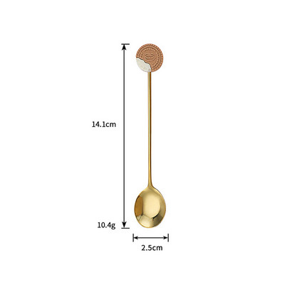 Κουτάλι γλυκού 304 Παγωτό καφέ από ανοξείδωτο ατσάλι Ανακατεύοντας κουτάλια Χαριτωμένο κουταλάκι καρτούν για παιδιά Εργαλείο κουζίνας σερβίτσιο