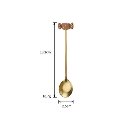 Κουτάλι γλυκού 304 Παγωτό καφέ από ανοξείδωτο ατσάλι Ανακατεύοντας κουτάλια Χαριτωμένο κουταλάκι καρτούν για παιδιά Εργαλείο κουζίνας σερβίτσιο