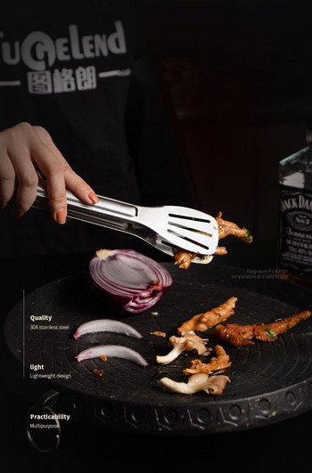 Ανοξείδωτη λαβίδα φαγητού Μαγειρικά σκεύη μπουφέ Εργαλείο μαγειρέματος κατά της θερμότητας Κλιπ ψωμιού σφιγκτήρας λαβίδας λαβίδας σκευών