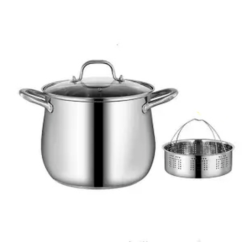 304 leveses fazék rozsdamentes acél szupermagas edény Többcélú kompozit aljú zabkása tűzhely Sűrítő tapadásmentes serpenyő