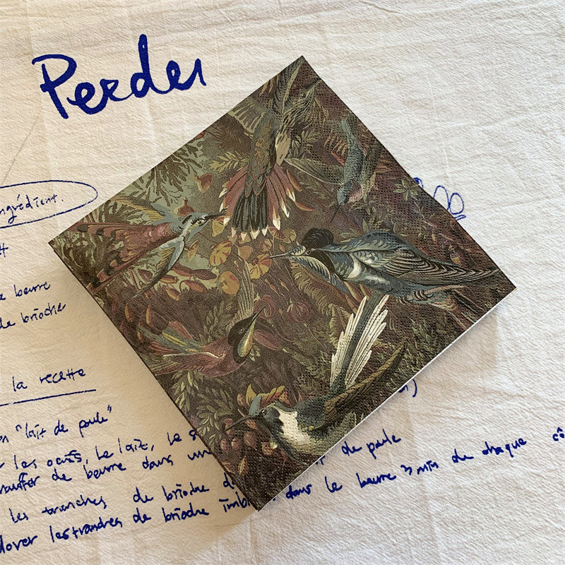 15 gab./maisiņš Vintage Birds Jungle Dekupāžas papīra salvetes Papīra salvetes ballīšu galda piederumiem Kāzu festivāla Ziemassvētku piederumi 3