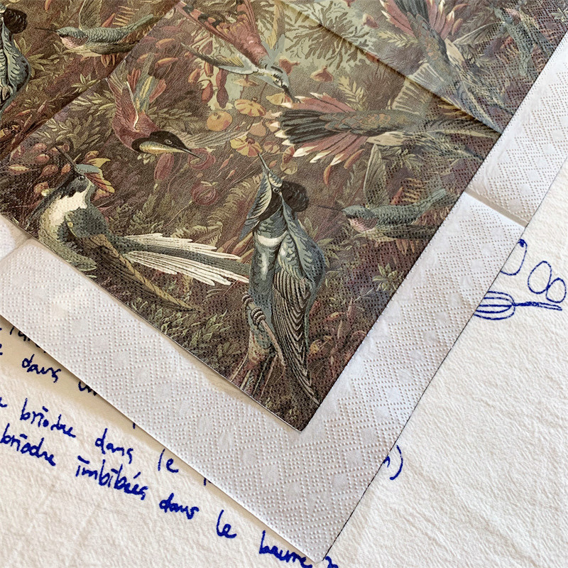 15 gab./maisiņš Vintage Birds Jungle Dekupāžas papīra salvetes Papīra salvetes ballīšu galda piederumiem Kāzu festivāla Ziemassvētku piederumi 3
