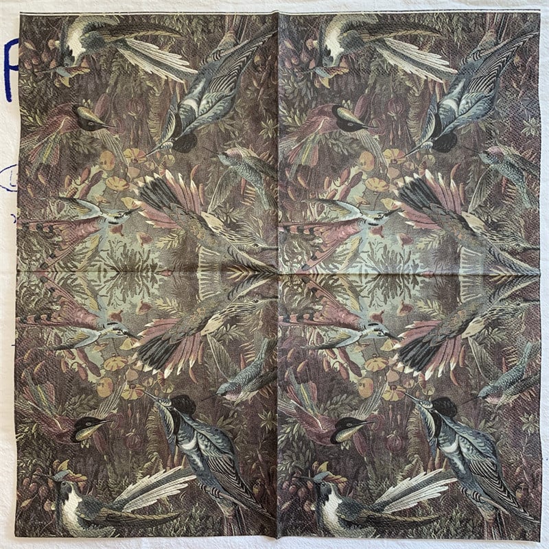 15 gab./maisiņš Vintage Birds Jungle Dekupāžas papīra salvetes Papīra salvetes ballīšu galda piederumiem Kāzu festivāla Ziemassvētku piederumi 3