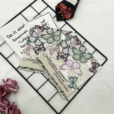 33 см 10/20 бр. Vintage Servilletas Декупаж Хартиени салфетки Направи си сам Занаяти Butterfly Series Tisues Wedding Birthday Party Decor