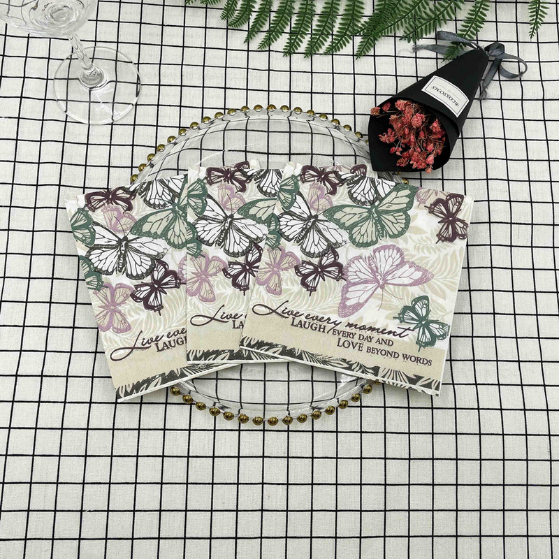 33 см 10/20 бр. Vintage Servilletas Декупаж Хартиени салфетки Направи си сам Занаяти Butterfly Series Tisues Wedding Birthday Party Decor