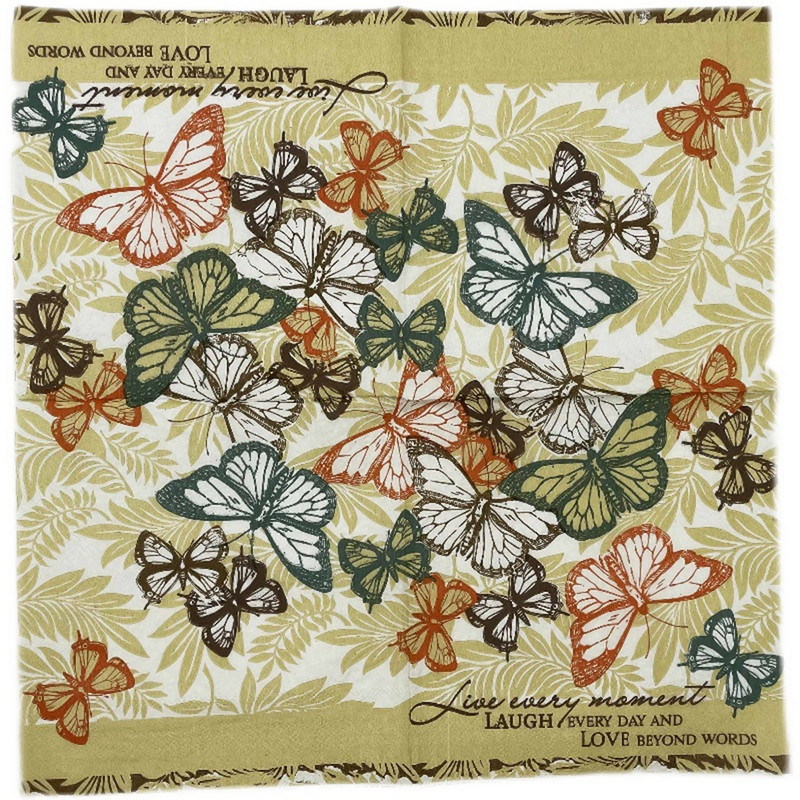 33 см 10/20 бр. Vintage Servilletas Декупаж Хартиени салфетки Направи си сам Занаяти Butterfly Series Tisues Wedding Birthday Party Decor