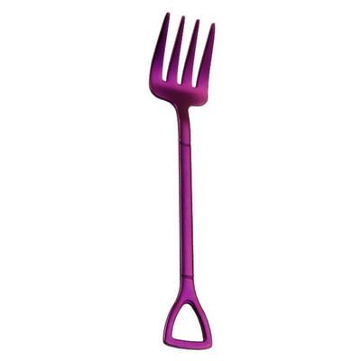 1 vnt spalvingos nerūdijančio plieno šakutės Korėjos desertui ilga rankena šakutė mėlyna juoda auksinė šakutės viešbučio virtuvės priedai