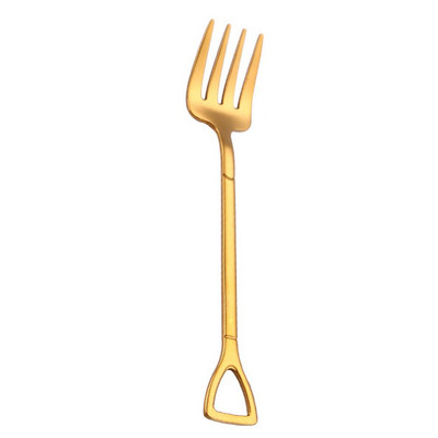 1 vnt spalvingos nerūdijančio plieno šakutės Korėjos desertui ilga rankena šakutė mėlyna juoda auksinė šakutės viešbučio virtuvės priedai