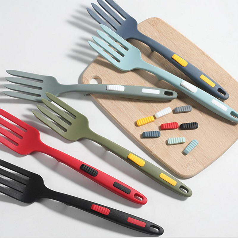 Naudinga makaronų šakutė, apsauganti nuo nuplikimo Didelio dydžio valgomasis Virtuvė Makaronų plakimo šakutė virimo įrankis Silikoninė makaronų šakutė bendrabučiui