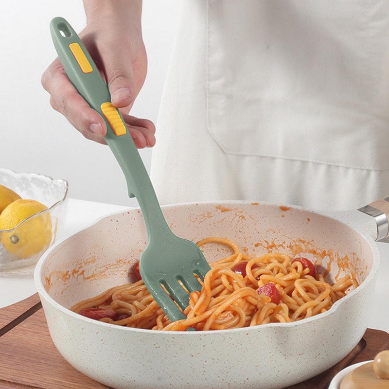 Naudinga makaronų šakutė, apsauganti nuo nuplikimo Didelio dydžio valgomasis Virtuvė Makaronų plakimo šakutė virimo įrankis Silikoninė makaronų šakutė bendrabučiui