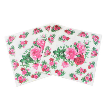 20 τμχ Vintage χαρτοπετσέτες λουλουδιών Πολύχρωμες εμπριμέ πετσέτες για διακόσμηση γραφείου Είδη γάμου για πάρτι γενεθλίων Μαντηλάκια σπιτιού