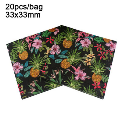 20gab Vintage ziedu papīra salvetes Krāsaini apdrukāti dvieļi galda dekoram Kāzu dzimšanas dienas svinību piederumi Mājas kabatlakatiņi