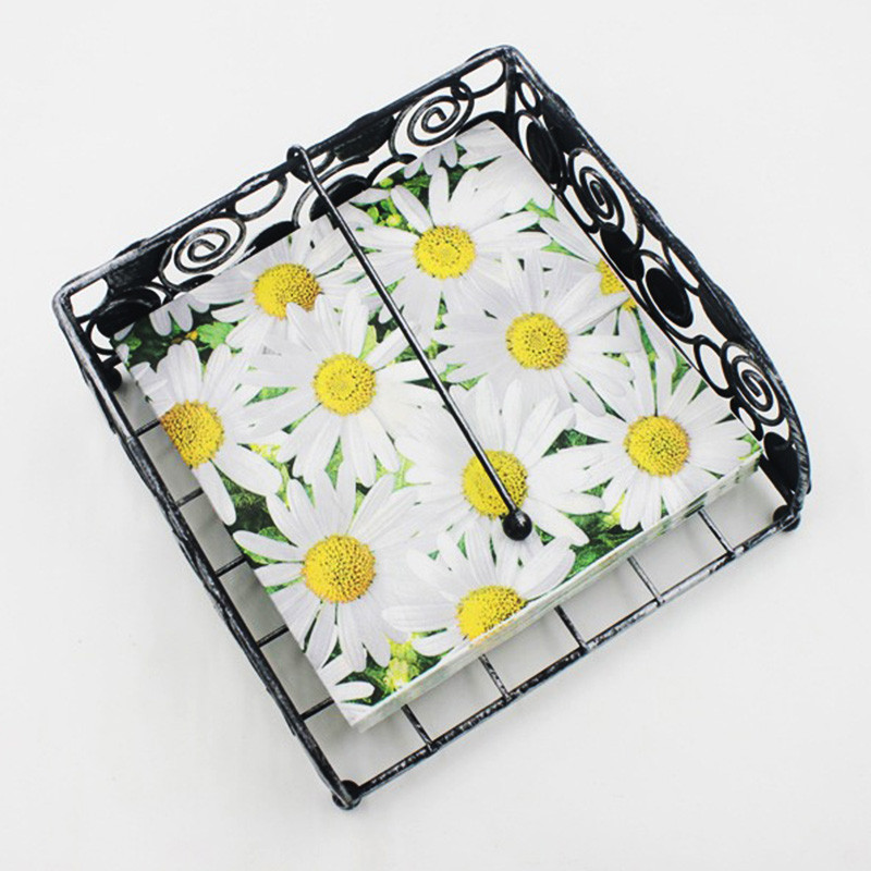 20gab Vintage ziedu papīra salvetes Krāsaini apdrukāti dvieļi galda dekoram Kāzu dzimšanas dienas svinību piederumi Mājas kabatlakatiņi