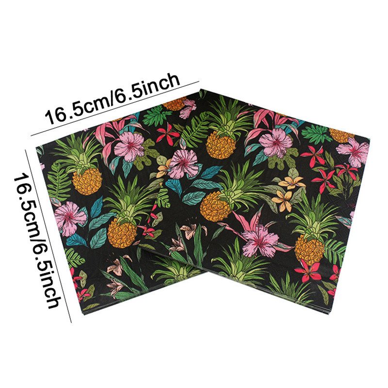 20gab Vintage ziedu papīra salvetes Krāsaini apdrukāti dvieļi galda dekoram Kāzu dzimšanas dienas svinību piederumi Mājas kabatlakatiņi