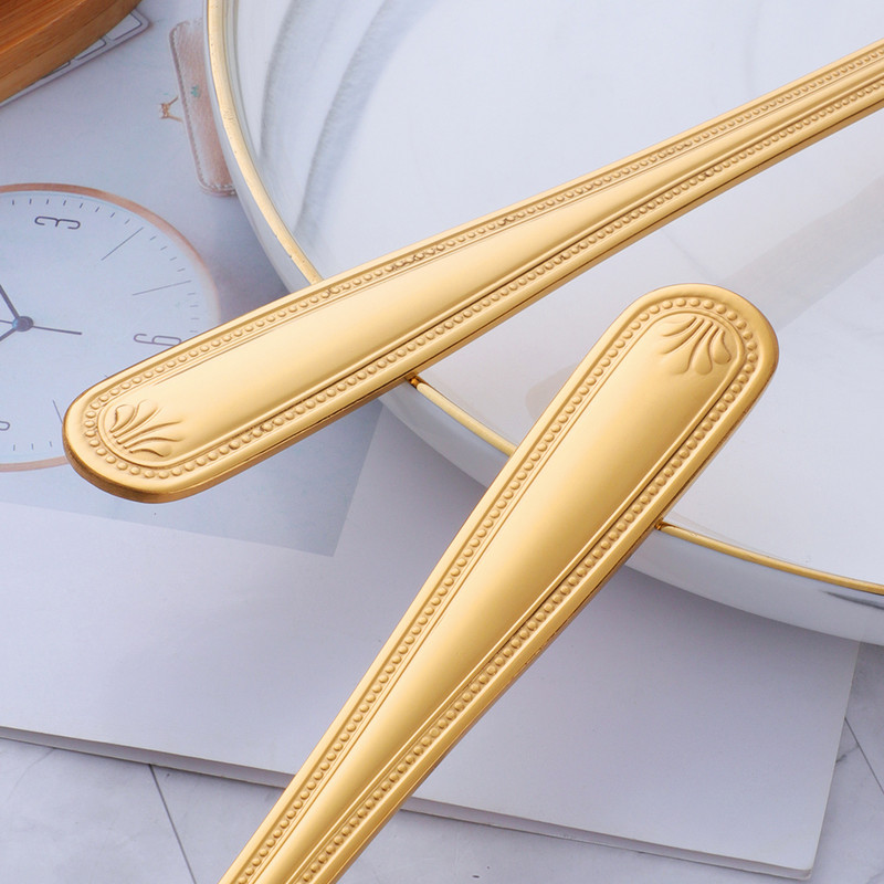 1 gab. Liela salātu pasniegšanas karote, dakša no nerūsējošā tērauda Ēdamkarote Rozā zelta ēdamkarote 12 collu virtuves piederumi