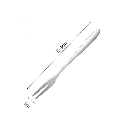 Nerūdijančio plieno dvidantės vaisių šakutės Creative Golden Cake Desertas Vakarų maži indai buities virtuvės priedai