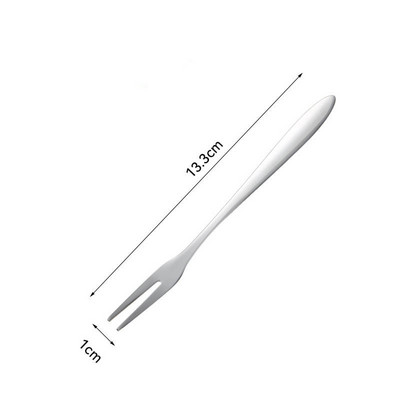 Nerūdijančio plieno dvidantės vaisių šakutės Creative Golden Cake Desertas Vakarų maži indai buities virtuvės priedai