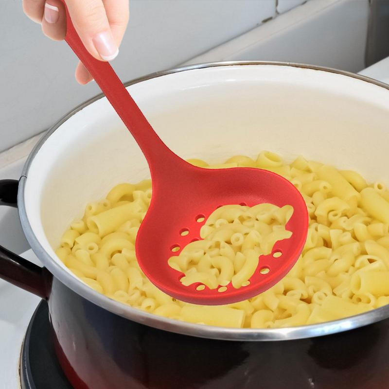 Silikona gatavošanas karote zupas karote virtuves nelipīga lielas pārtikas karotes zupas filtrs sietiņš karote virtuves gatavošanas piederumi