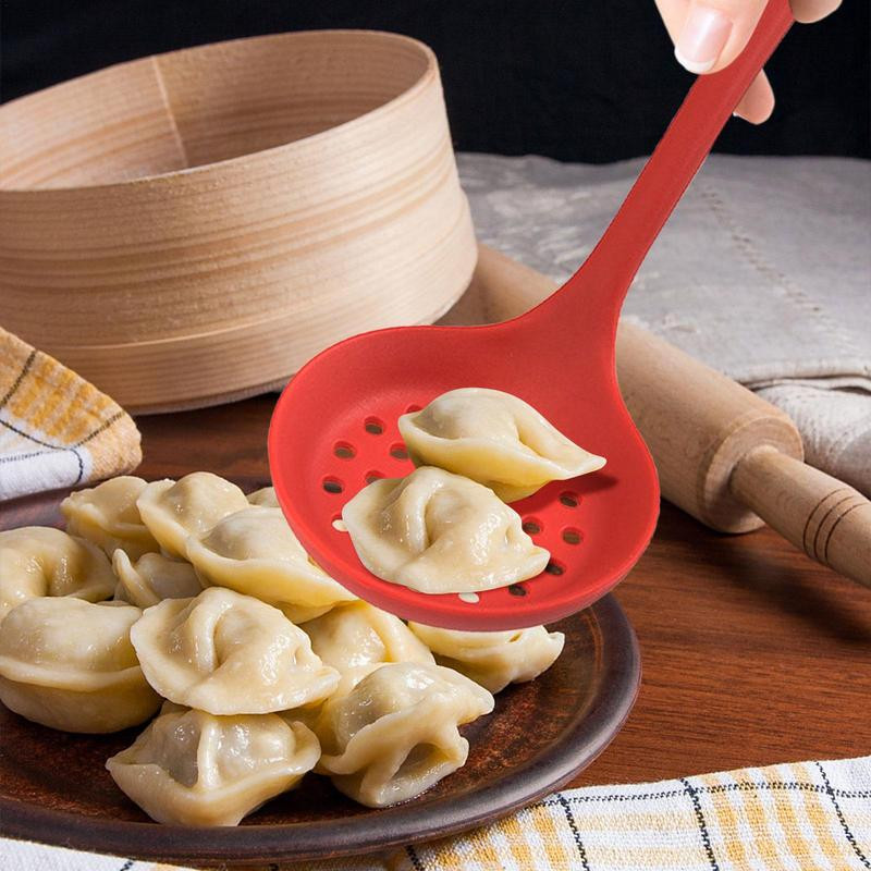 Silikona gatavošanas karote zupas karote virtuves nelipīga lielas pārtikas karotes zupas filtrs sietiņš karote virtuves gatavošanas piederumi