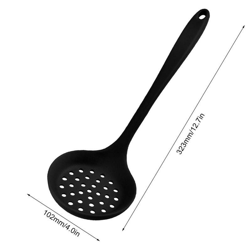 Silikona gatavošanas karote zupas karote virtuves nelipīga lielas pārtikas karotes zupas filtrs sietiņš karote virtuves gatavošanas piederumi